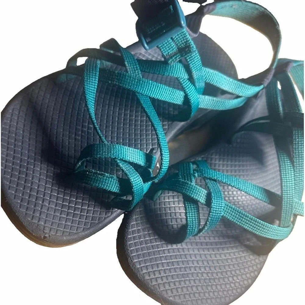 Chaco Z Cloud Women’s 7 Sport Hiking Sandals Teal Blue Adjustable Comfort Outdoo
